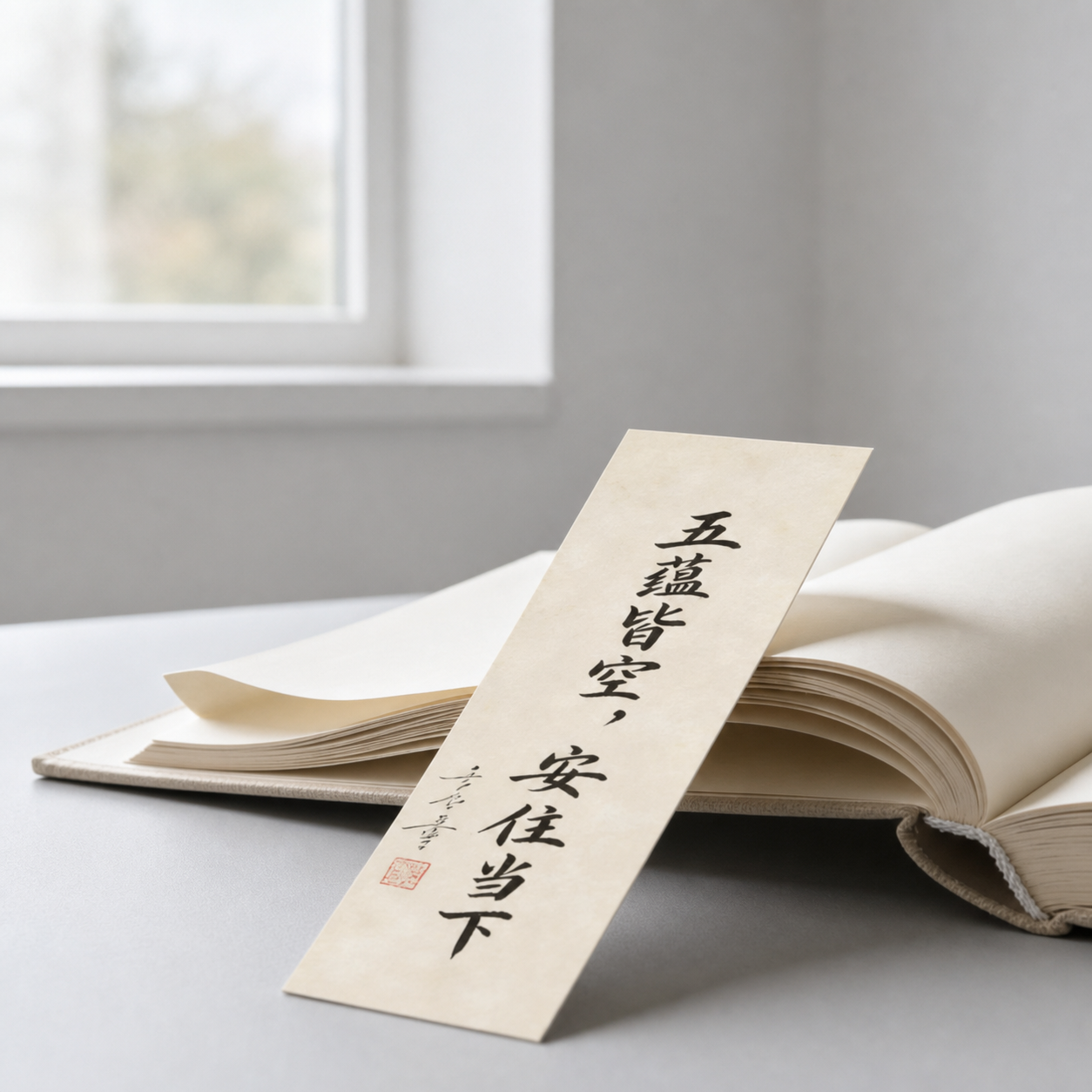 S45 Present Moment Calligraphy Bookmark
